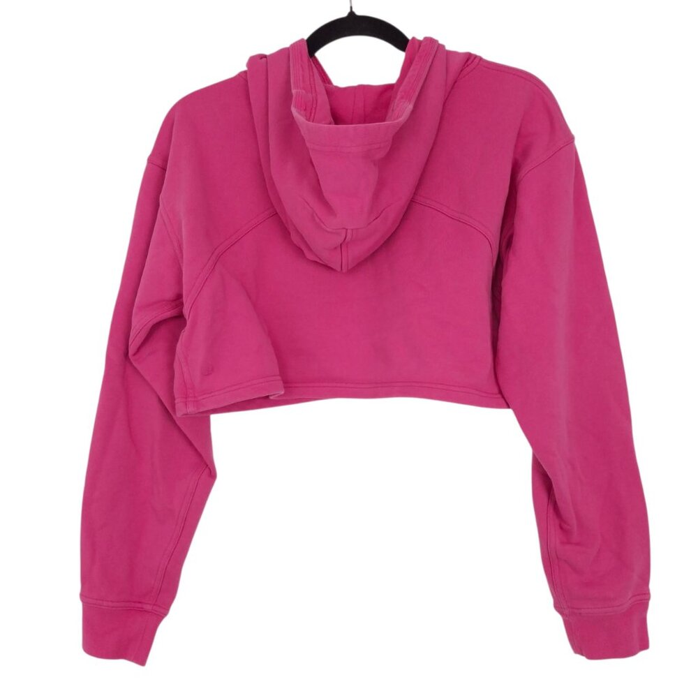 Lululemon All Yours Cropped Hoodie Sonic Pink cotton terry athleisure oversized